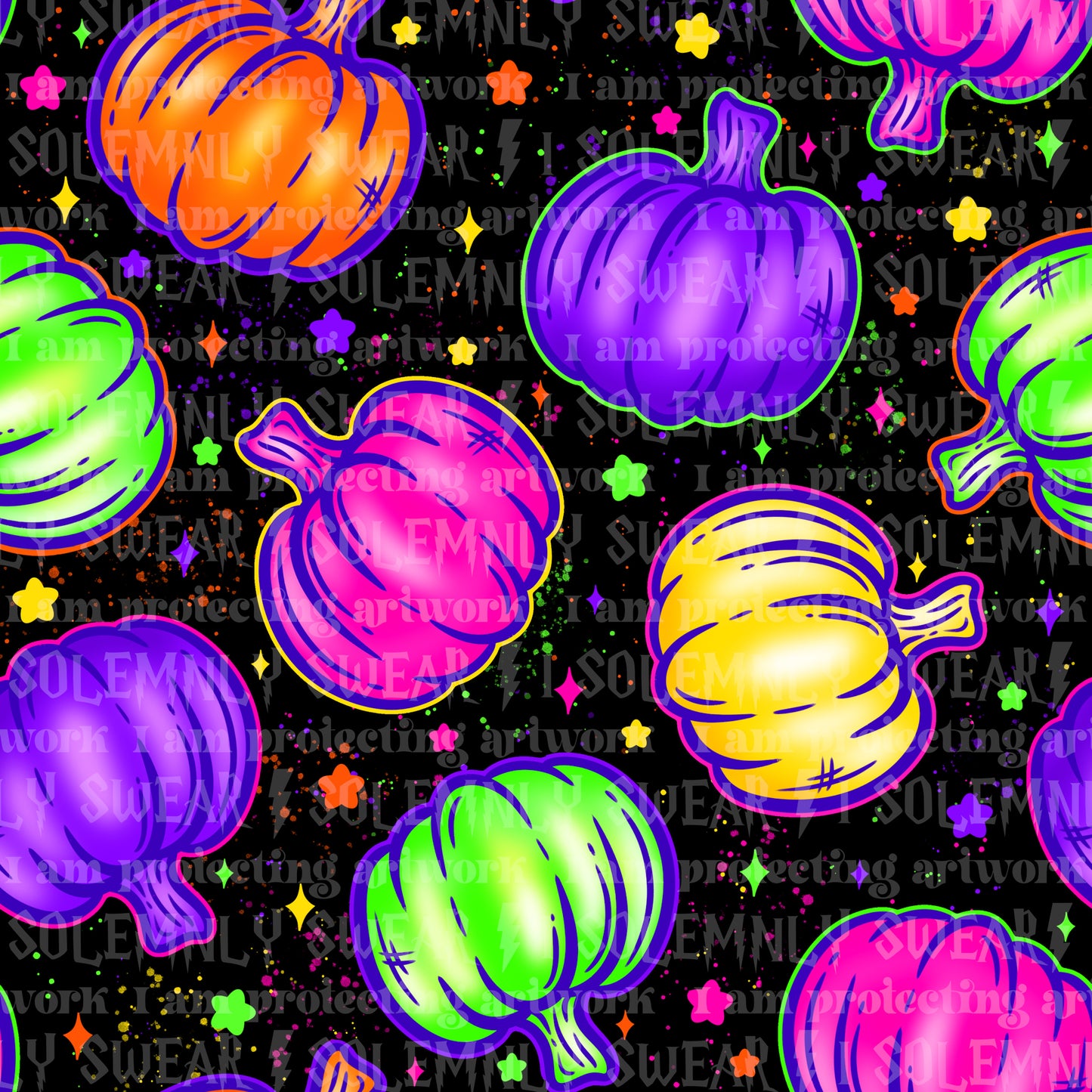 Neon pumpkins