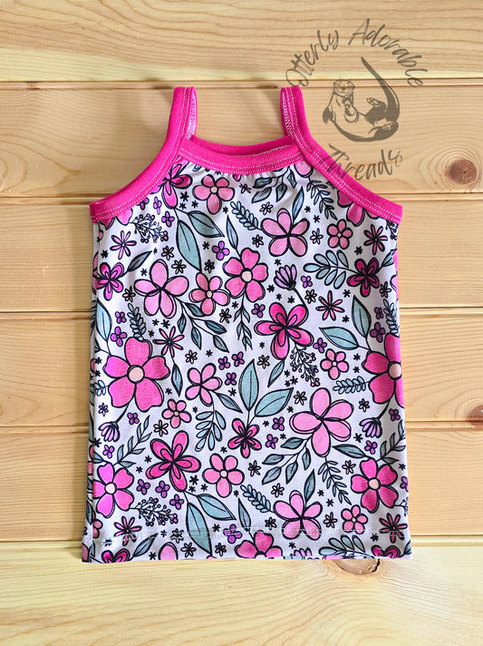 Pink floral summer cami