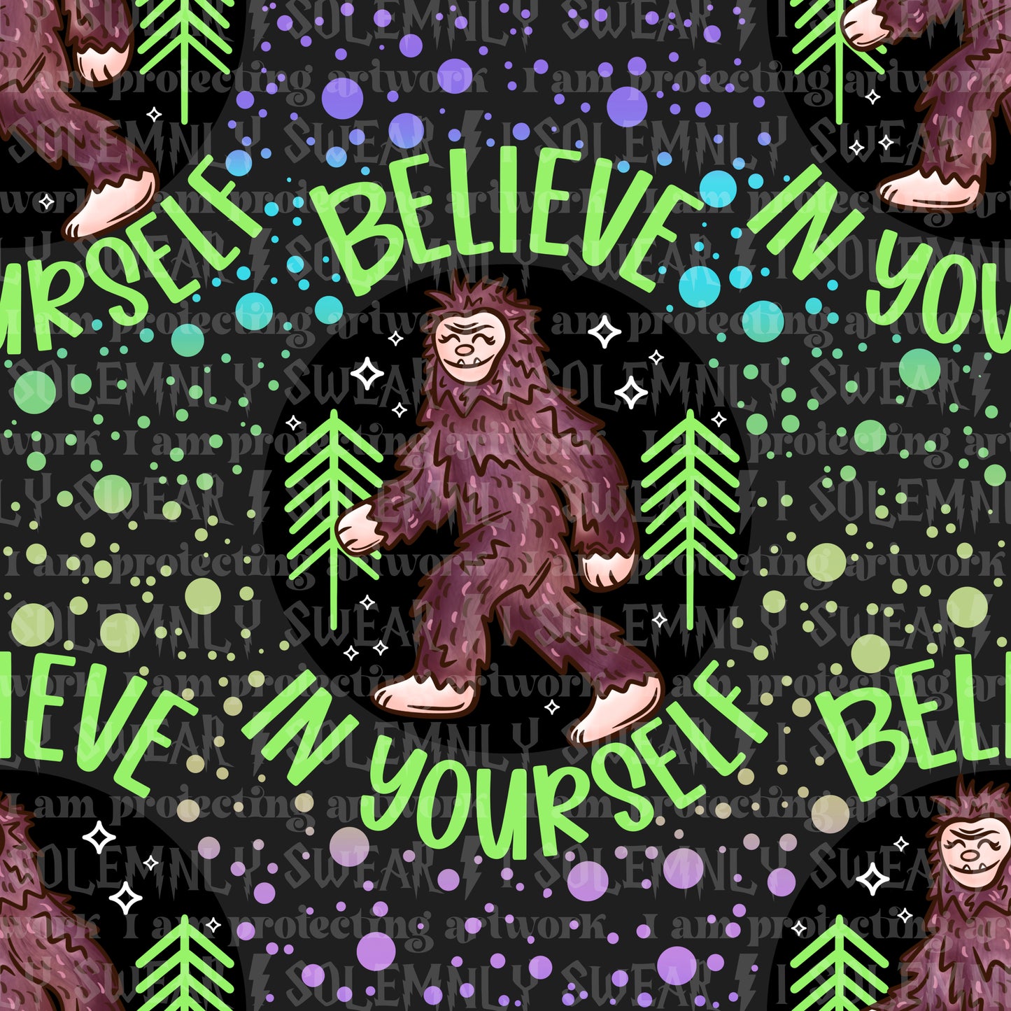 Bigfoot believes in you - charcoal