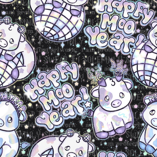 Happy moo year - black