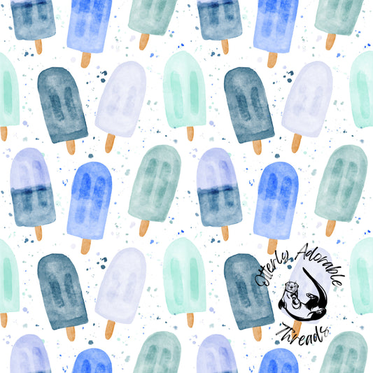 Watercolor popsicles - blue