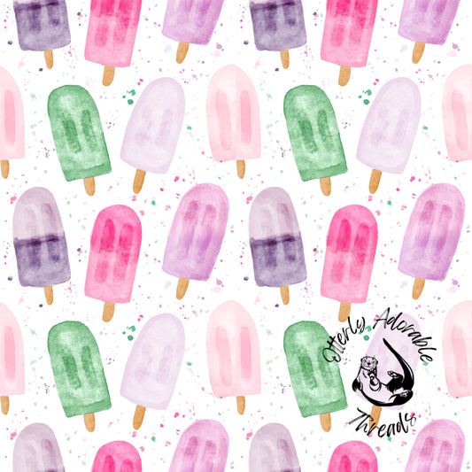 Watercolor popsicles - pink/purple