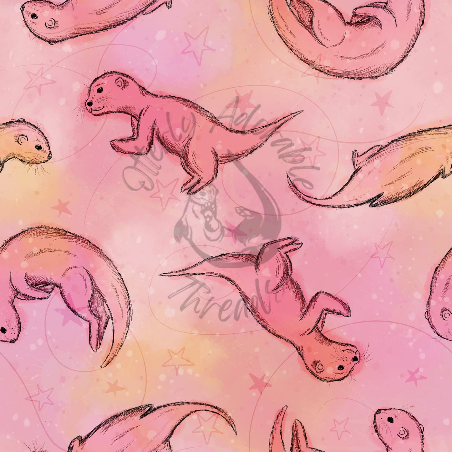 Space otters - pink