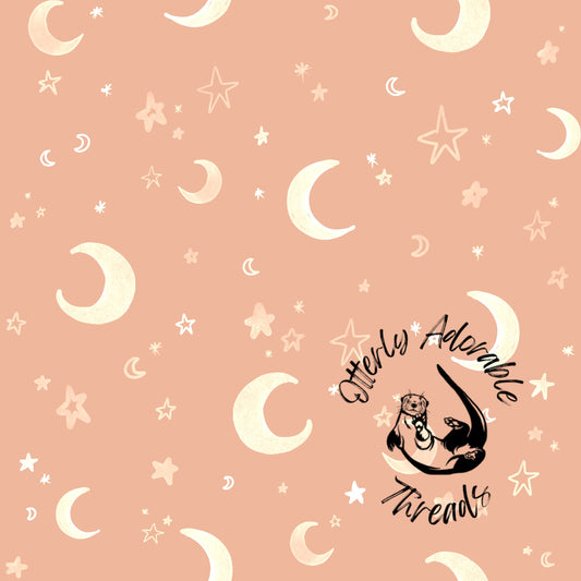 Moons and stars - peach