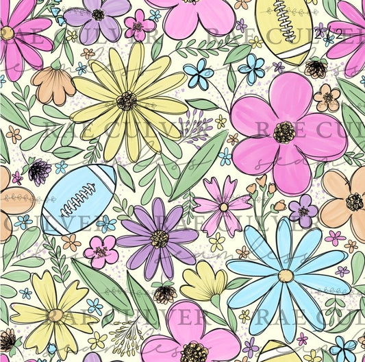 Football floral - spring pastels