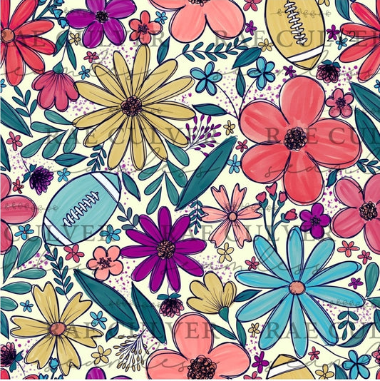 Football floral - vibrant