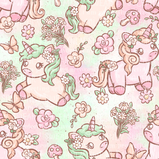 Spring unicorns - pink/green